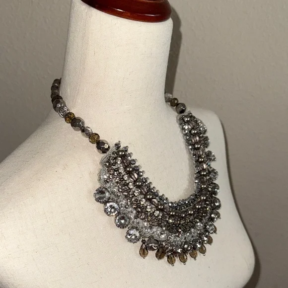 Elegant Silver and Gold Statement Necklace Chicos - Picture 7 of 9